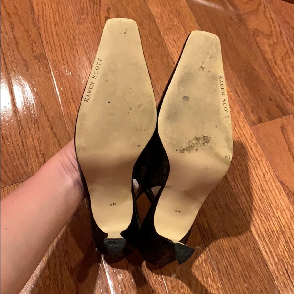 Karen Scott black snakeskin slingback pump heels 6 - Picture 7 of 7